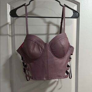 Purple Faux Leather Corset Top